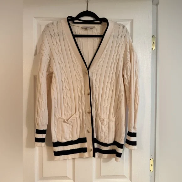 Loft Tipped V-Neck Cardigan - Picture 1 of 3